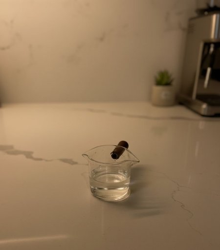 غلاية زجاج 75مل مع يد خشب