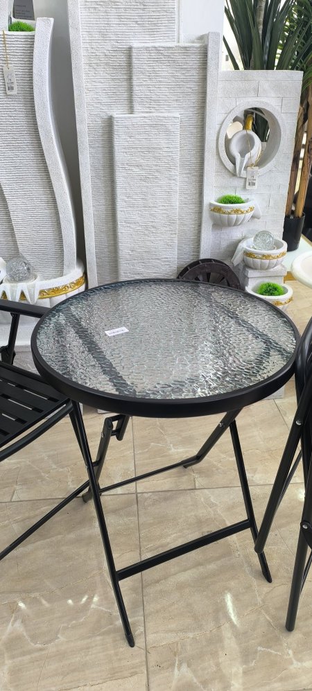 طقم طاولة قزاز مبزر مع كراسي