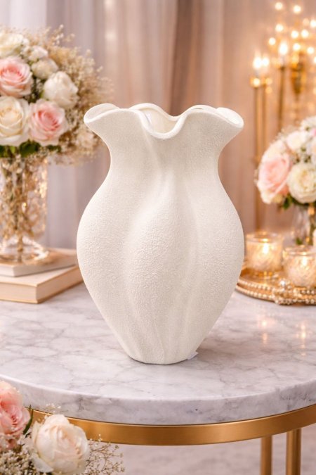 مزهرية كونكريت ابيض