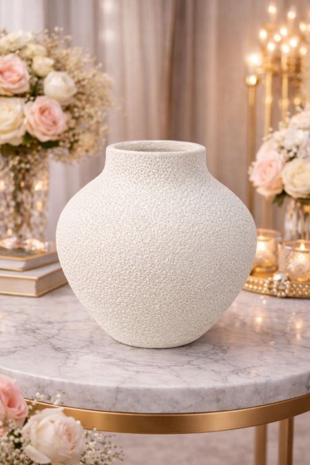 فازة مدورة ابيض