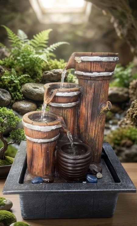 نافورة عمدان خشب مع بلورة