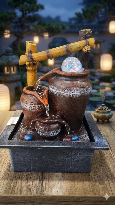 نافورة مع بلورة