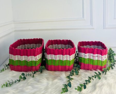 طقم سلات قش صناعة يدوية مميزة