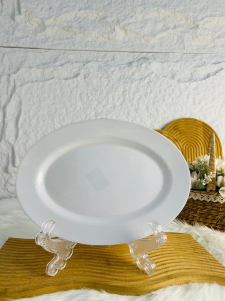 صحن تقديم ميلامين بيضاوي ابيض مميز وانيق وراقي جدا