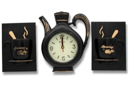 طقم ساعة مطبخ على شكل ابريق مميزة وجذاب ينقل مطبخك للفخامة