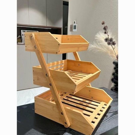 ستاند خشبي منظم 3 طبقات مميز وعملي ومتعدد الاستخدام