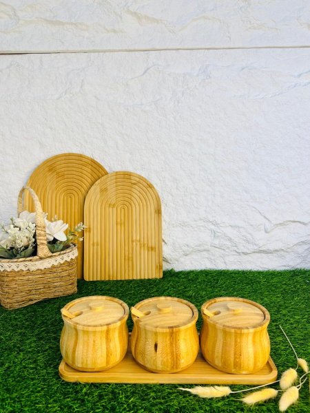 طقم بهارات بملاعق خشبي مميز وانيق وراقي جدا