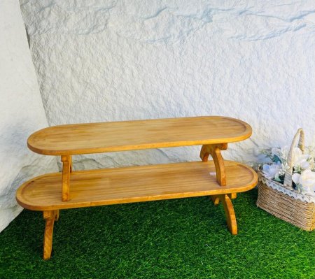 صحن تقديم مع قاعدة خشبي مميز ومتعدد الاحجام والاستخدام