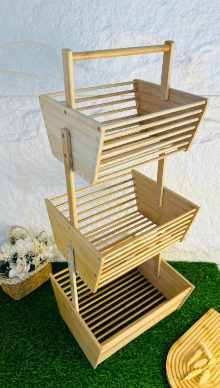 ستاند تنظيم 3 طبقات خشبي مميز وانيق وراقي جدا لاصحاب الذوق الرفيع