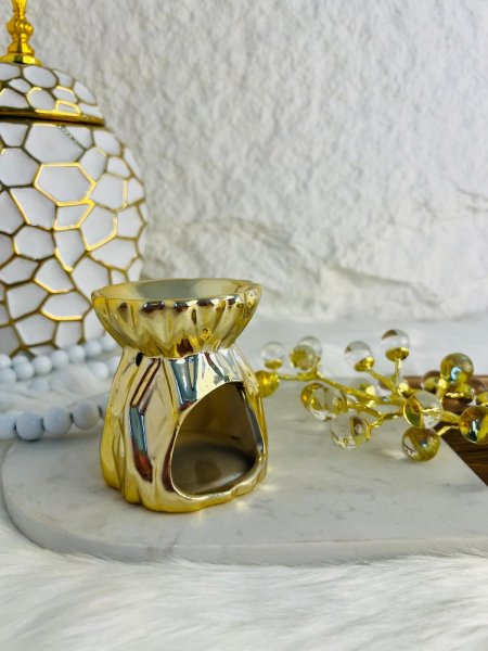 مبخرة زجاجية ذهبية فخمة وأنيقة لاصحاب الذوق الرفيع
