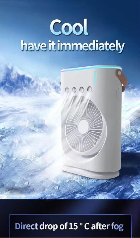 مروحة الالكترونية ذكية مع مبخرة  جميلة وعملية وسهلة الاستخدام والتنقل مميزة وانيقة جدا