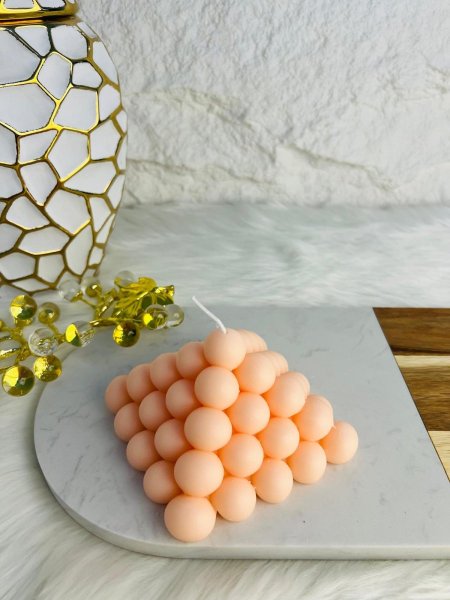 شمعة الببلز الترند الأنيقة باللون الزهري فخمة ومميزة