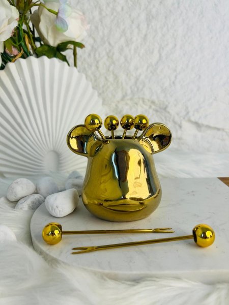 طقم شوك  أنيقة مع قاعدة ذهبية مميز وانيق وراقي جدا