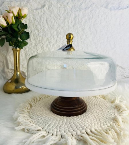 مضيفة رخام  بقاعدة وغطاء زجاجي ثقيلة جدا لاصحاب الذوق الرفيع و العالي