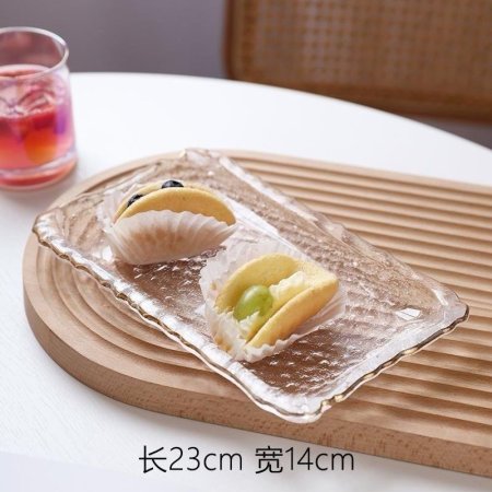 صحن تقديم زجاجي مبزر بحز ذهبي مميز وانيق وراقي جدا