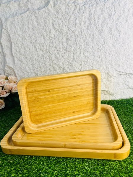 طقم صواني خشبية مميزة وانيقة وفخمة ومتعددة الاستخدام