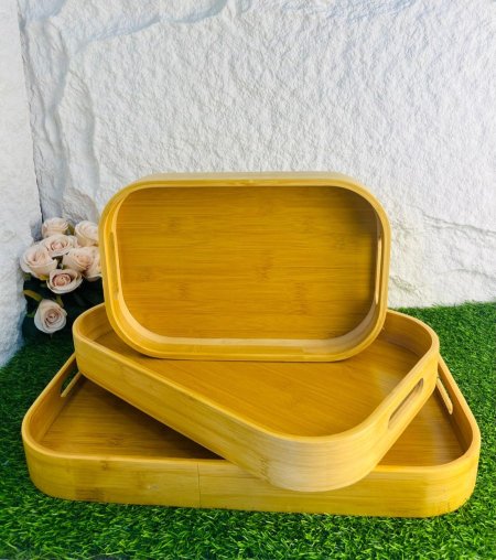 طقم صواني تقديم خشبية انيقة وفخمة