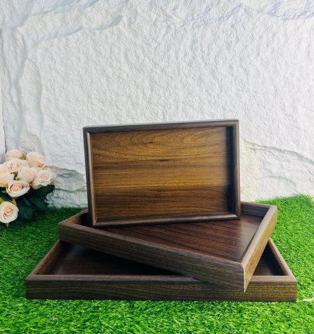 طقم صواني تقديم خشبية انيقة وعصرية تناسب جميع الاذواق