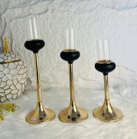 طقم شمعدان ذهبي مميز جدا لاصحاب الذوق الرفيع