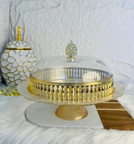 صحن تقديم مميز بقاعدة متعدد الاستخدام أنيق وجذاب