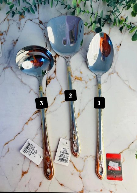 طقم مغارف ستانلس ستيل ثقيل ومميز وعالي الجودة