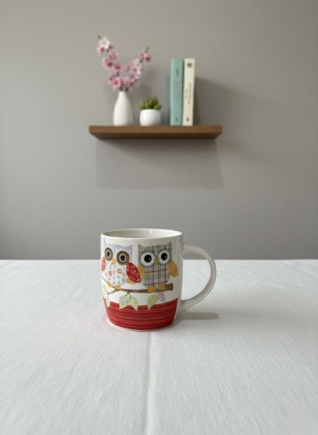 مج البومة بلون الاحمر