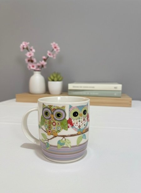 مج البومة بلون البنفسجي