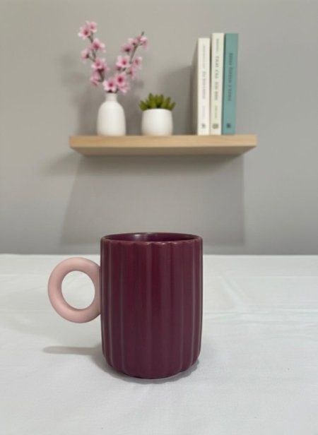 كوبكوب قهوة من السيراميك  بلون عنابي