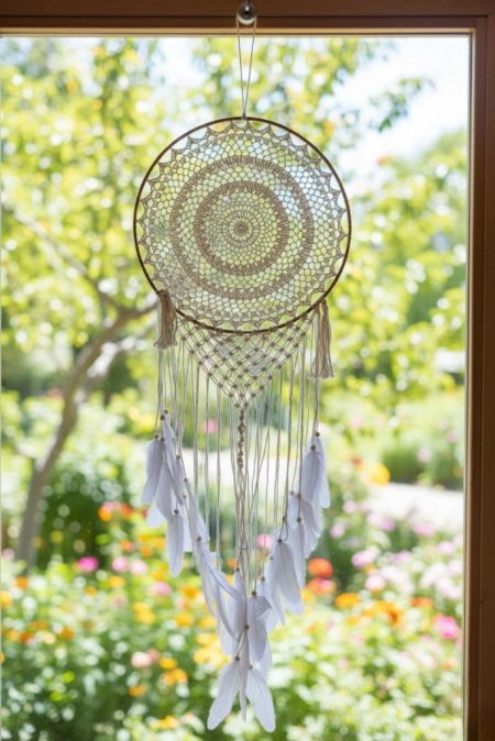 تعليقة باب بهومي مع ريش كبير