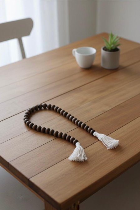 مسبحة ديكور مع ريش ابيض