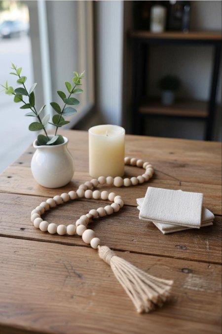 مسبحة ديكور نص مدور ونص سداسي