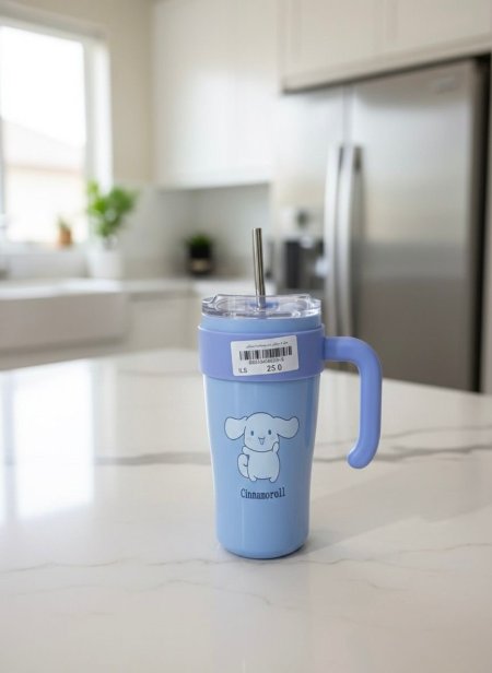 مطرة ستانلس مع مصاصة ستانلس