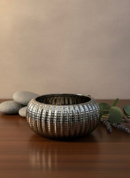 جاط مدور اطار مبزر فضي