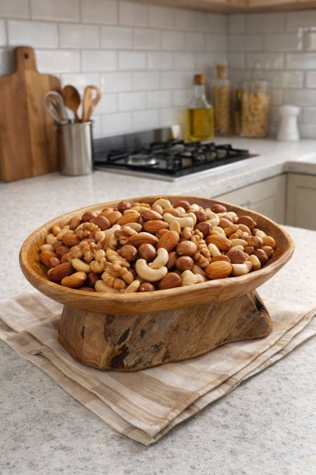 صحن تقديم مميز خشب طبيعي لتقديم المكسرات