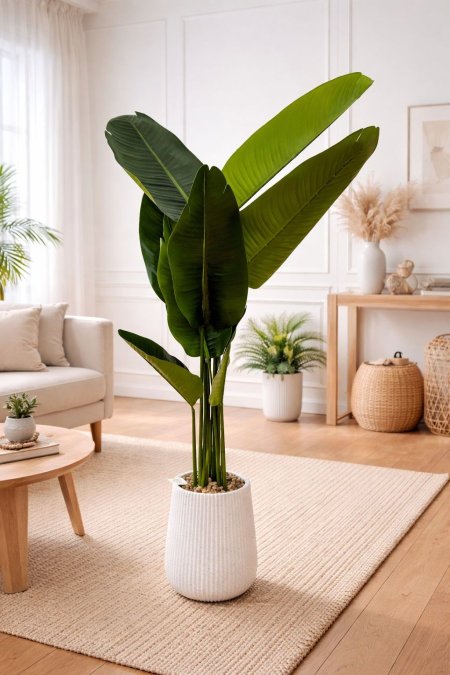 شجرةموز صناعية مع قور أبيض