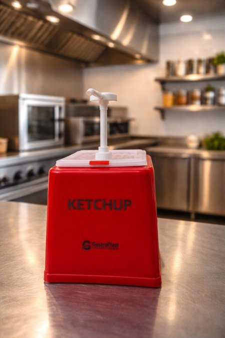 عبلة كتشب مربع احمر 5.2لتر